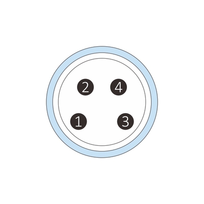 Screw Termination M8 4 Pin Male Connector Field Installation Brass Screw Shielded