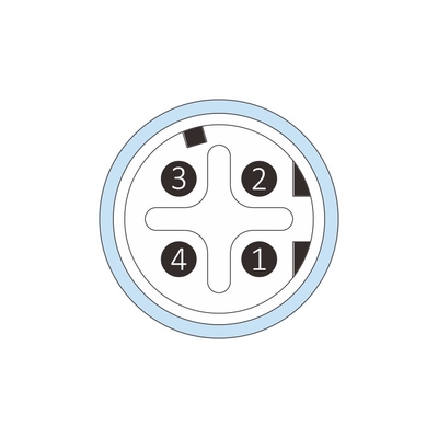 M12 4 Pin Female D Coded Connector Molding Panel Mount 1M Cat5e 4x22AWG