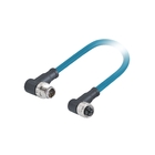 Ethernet Cable M12 X Coded Connector Right Angled Male To Female Molded 1m Pur Cat 6a 4px26awg Profinet Cable