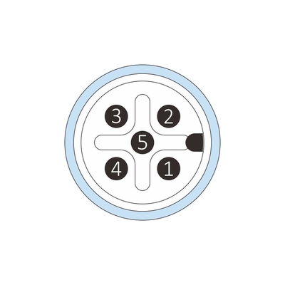 Right Angled Field Installation M12 Connector 5 Pin A Code Screw Termination Pg9