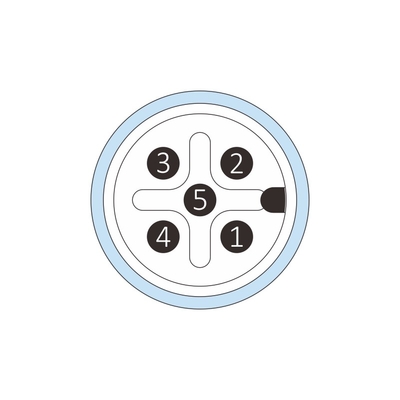 Right Angled Field Installation M12 Connector 5 Pin A Code Screw Termination Pg9