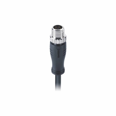 1m M12 5 Pin Shielded Cable 16A 690V AC  AWG 14 TPU Over Molding