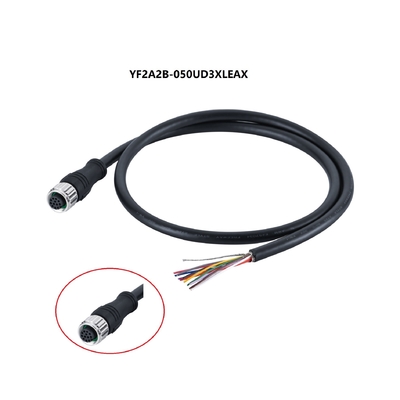 5m 12Pin Sensor Actuator Cable PUR Jacket M12 A Coded Female Connector Shielded