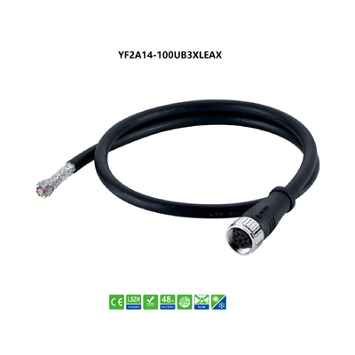 10m 4Pin Unshielded PUR Jacket Cable M12 A Coded Female Connector