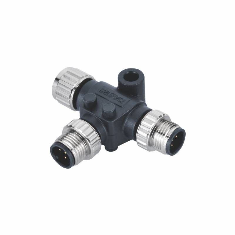 M12 NMEA 2000 Tee Connector Female To Male X 2 Shielded O Ring FKM IP67 IP68