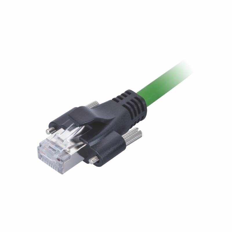 Green PVC RJ45 Patch Cord Locking Screw 1.5A Cat5e Ethernet Patch Cable