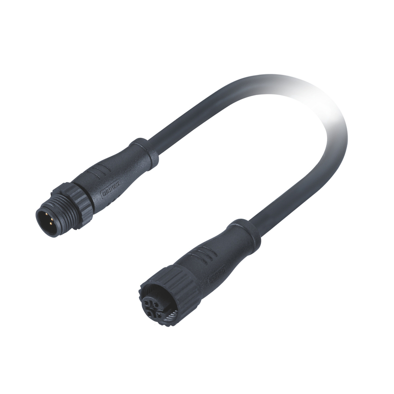 A Code M12 5 Pin Cable 4A 60V Male To Female Unshielded Cable