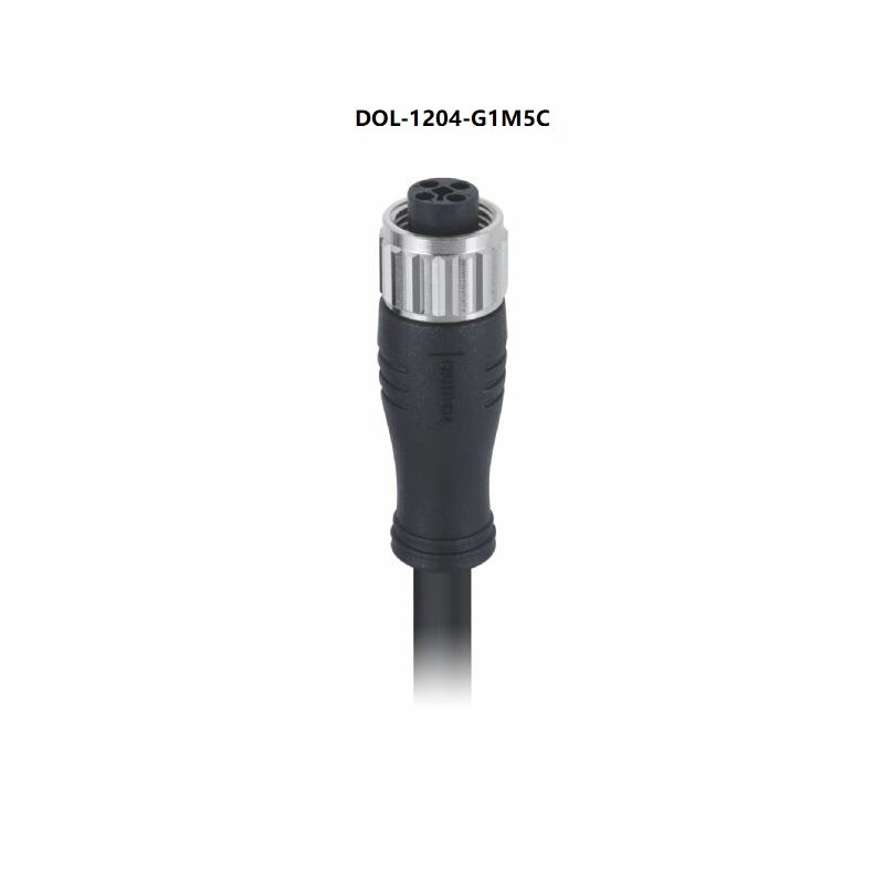 1.5m Sensor Actuator Cable M12 T Code 4Pin 12A Female Connector EMI Shielded