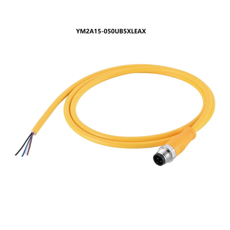 M12 Sensor Actuator Cable Male 5pin 5M IEC 61076-2-101 Brass Phosphor Bronze Contact