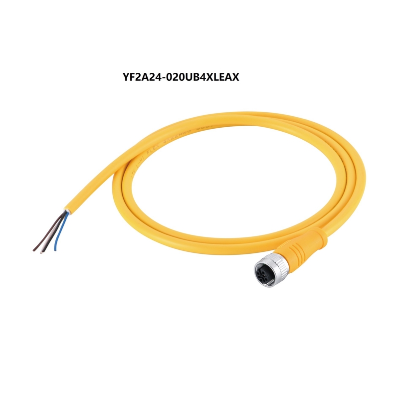M12 2m Sensor Actuator PUR Jacket Cable A Coded Female Connector