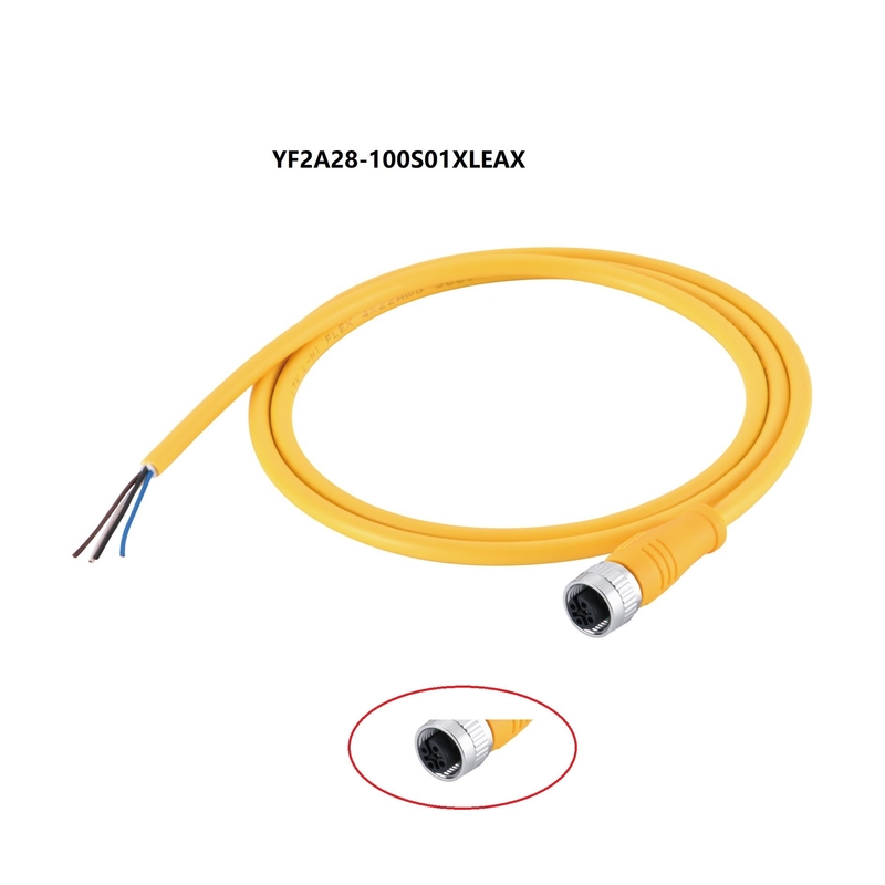 Sensor Actuator M12 Connector Cable A Coding Female 8 Pin 10m Shielded Ip67